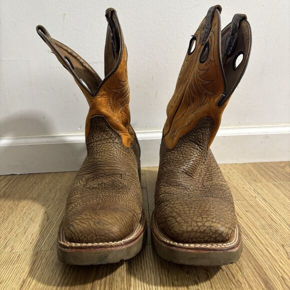 Double-H Luis Roper Boots Men’s Sz 12F Brown Bullhide Square Toe Cowboy Western main image 5